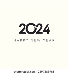HAPPY NEW YEAR 2024 WITH BEAUTIFUL VECTOR DESIGN