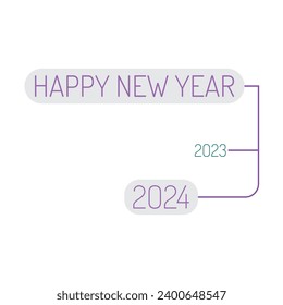 Happy New Year 2024 bye bye 2023 Simple text Shape