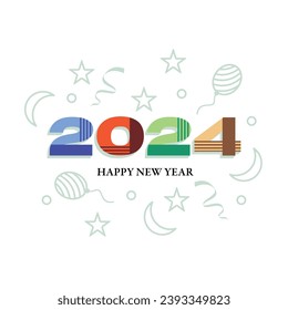 Happy new year 2024 calendar ornament vector by SleepEnthusiast