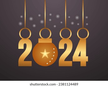 Happy New Year 2024 Celebration Festive Concept with Fireworks, Party Hats, and Christmas ball. background, banner, card, celebration poster, party invitation or calendar.