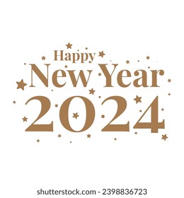 Happy New Year 2024 celebration Typography