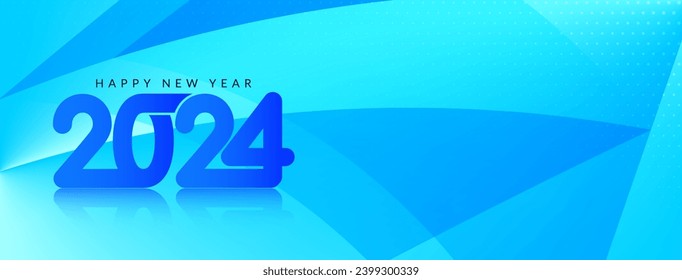 Happy new year 2024 celebration greeting banner vector