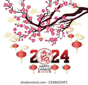 Happy new year 2024, Chinese New Year 2024 , Year of the Dragon 