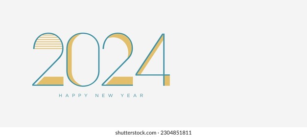 happy new year 2024 with a clean background to use, and with unique numbers.