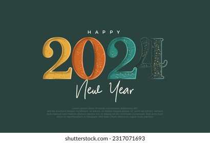 Happy New Year 2024 Colorful. With 3D modern numbers. Vector Premium Background for Banners, Posters or Calendar.