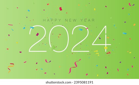Happy New Year 2024 colorful celebration design 