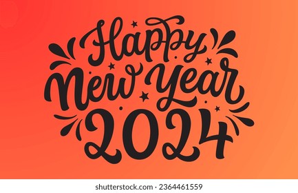 happy new year 2024 cover with modern geometric abstract background in retro style. happy new year greeting card banner design.