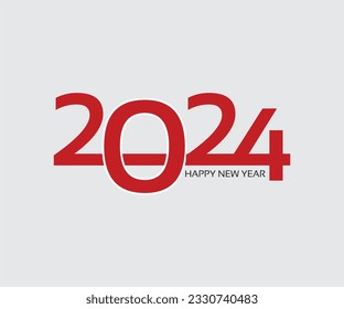 Feliz Año Nuevo 2024 Diseño de una carta creativa 