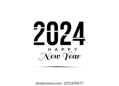 Feliz Año Nuevo 2024 creativo diseño de tipografía de texto de moda