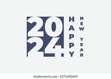 Happy New Year 2024 kreative Trendtext Typografie Design