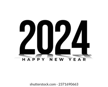 Happy New Year 2024 creative trendy text typography design
