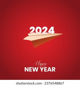 Happy New Year 2024 New Year creative design for social media ads 2024 New Year