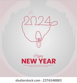 Happy New Year 2024 New Year creative design for social media ads 2024 New Year