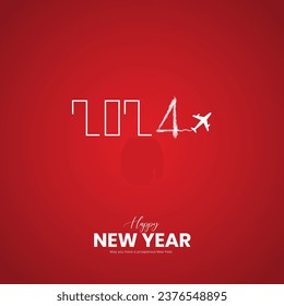Happy New Year 2024 New Year creative design for social media ads 2024 New Year