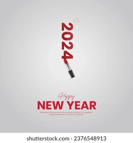 Happy New Year 2024 New Year creative design for social media ads 2024 New Year