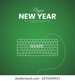 Happy New Year 2024 New Year creative design for social media ads 2024 New Year