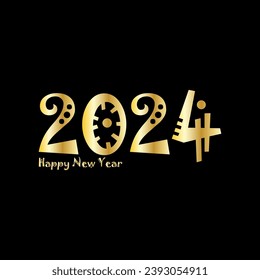 Plantilla de diseño del logotipo de letras modernas creativas de Happy New Year 2024