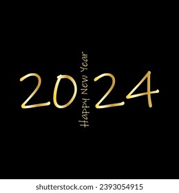 Frohes neues Jahr 2024 kreative, moderne Buchstaben Logo-Design-Vorlage