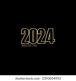 Plantilla de diseño del logotipo de letras modernas creativas de Happy New Year 2024