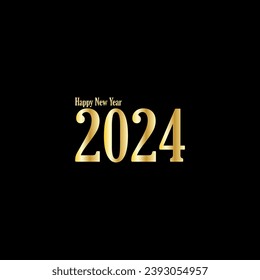 Happy New Year 2024 creative modern letters logo design template