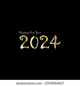 Happy New Year 2024 creative modern letters logo design template