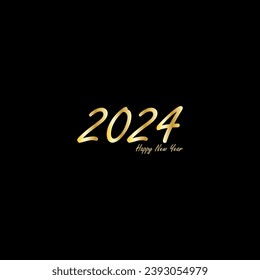 Happy New Year 2024 creative modern letters logo design template