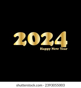 Happy New Year 2024 creative modern letters logo design template
