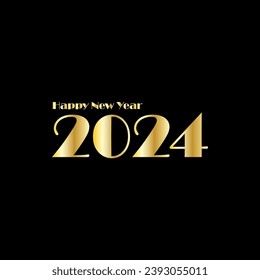 Frohes neues Jahr 2024 kreative, moderne Buchstaben Logo-Design-Vorlage