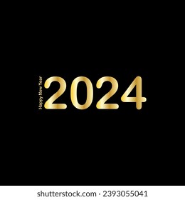 Happy New Year 2024 creative modern letters logo design template