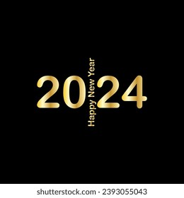 Frohes neues Jahr 2024 kreative, moderne Buchstaben Logo-Design-Vorlage