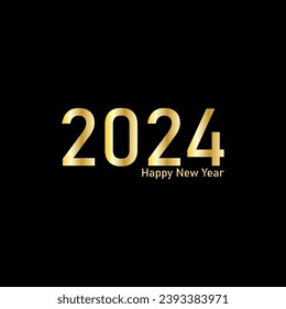 Happy New Year 2024 creative modern letters logo design template
