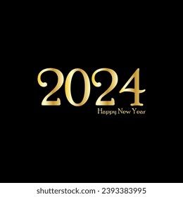 Frohes neues Jahr 2024 kreative, moderne Buchstaben Logo-Design-Vorlage