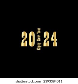 Happy New Year 2024 creative modern letters logo design template