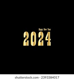 Frohes neues Jahr 2024 kreative, moderne Buchstaben Logo-Design-Vorlage