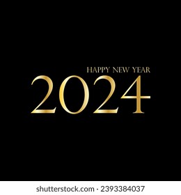 Happy New Year 2024 creative modern letters logo design template