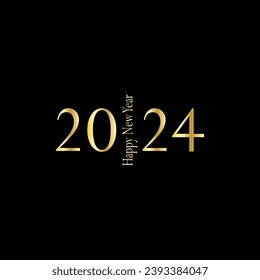 Frohes neues Jahr 2024 kreative, moderne Buchstaben Logo-Design-Vorlage