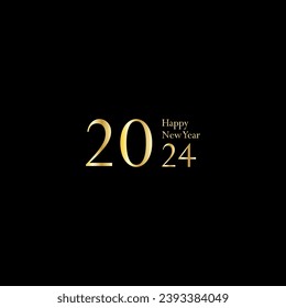 Happy New Year 2024 creative modern letters logo design template