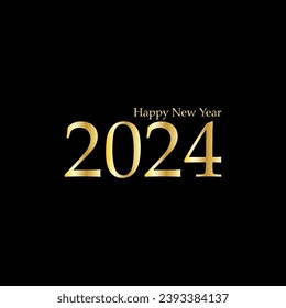 Happy New Year 2024 creative modern letters logo design template