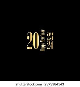 Happy New Year 2024 creative modern letters logo design template