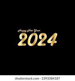 Happy New Year 2024 creative modern letters logo design template