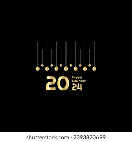 Plantilla de diseño del logotipo de letras modernas creativas de Happy New Year 2024