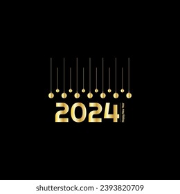 Plantilla de diseño del logotipo de letras modernas creativas de Happy New Year 2024