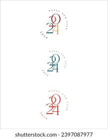 ¡Feliz Año Nuevo 2024! Diseños creativos y modernos para el logotipo 2024