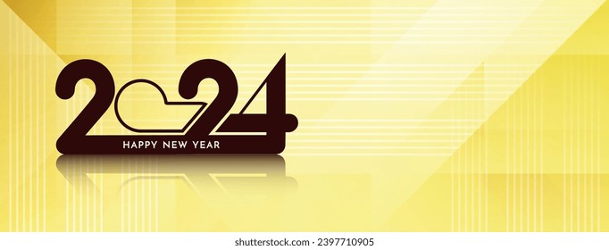 Happy new year 2024 creative elegant banner design vector