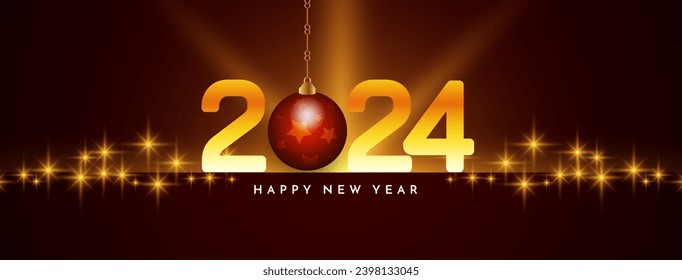 Happy new year 2024 creative elegant banner design vector