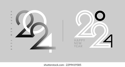Happy new year 2024 design, 2024 logo text design. new year celebration concept for greeting card, banner and template. 