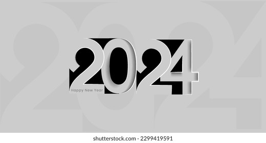 Happy new year 2024 design, 2024 logo text design. new year celebration concept for greeting card, banner and template. 