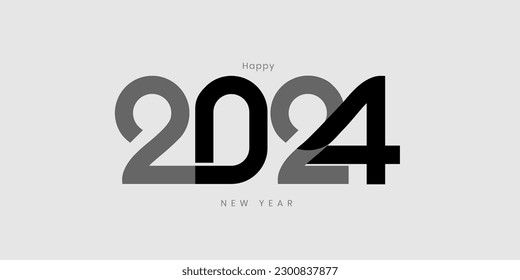 Happy new year 2024 design, 2024 logo text design. new year celebration concept for greeting card, banner and template.