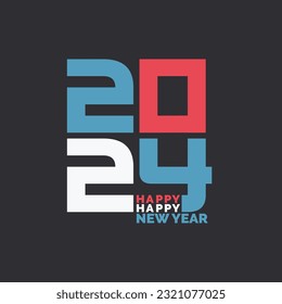 Happy new year 2024 design elements elegant classic flat texts numbers
