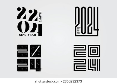 Happy new year 2024 design. Colorful premium vector design for poster, banner, greeting and new year 2024 celebration.